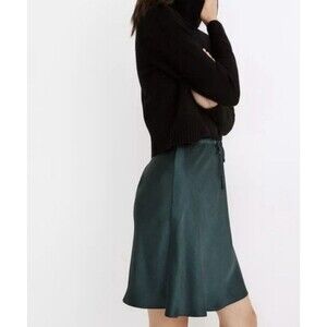 NWT Madewell Size 14 Drawstring Slip Skirt Dark Green Goth Corp Academia 90s Y2K